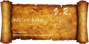 Vári Rita névjegykártya