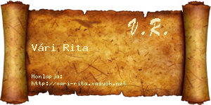 Vári Rita névjegykártya